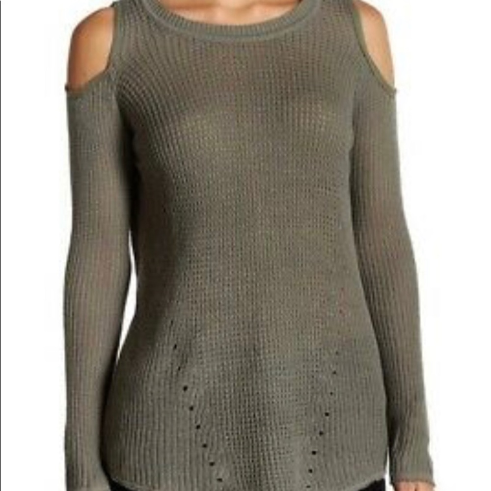 Gray, Open shoulder sweater